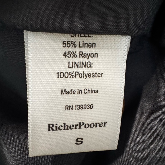 🩶 Richer Poorer Linen Blend Double-Breasted Blazer | Size S | NWT - Picture 2 of 6